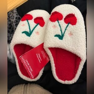 Cozy Cherry Embroidered Slippers
